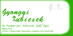 gyongyi kubicsek business card